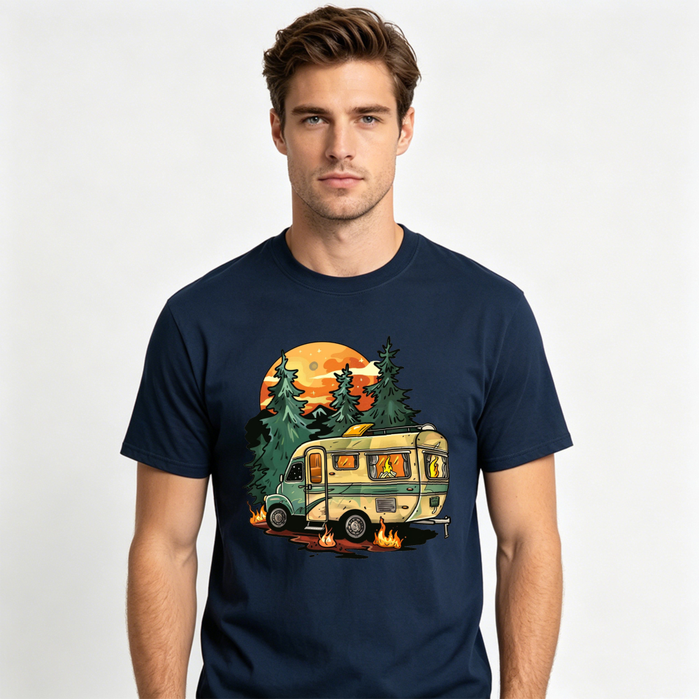 Outdoor Adventure Ideas - Men T-Shirt Summer Outdoor Camping Van