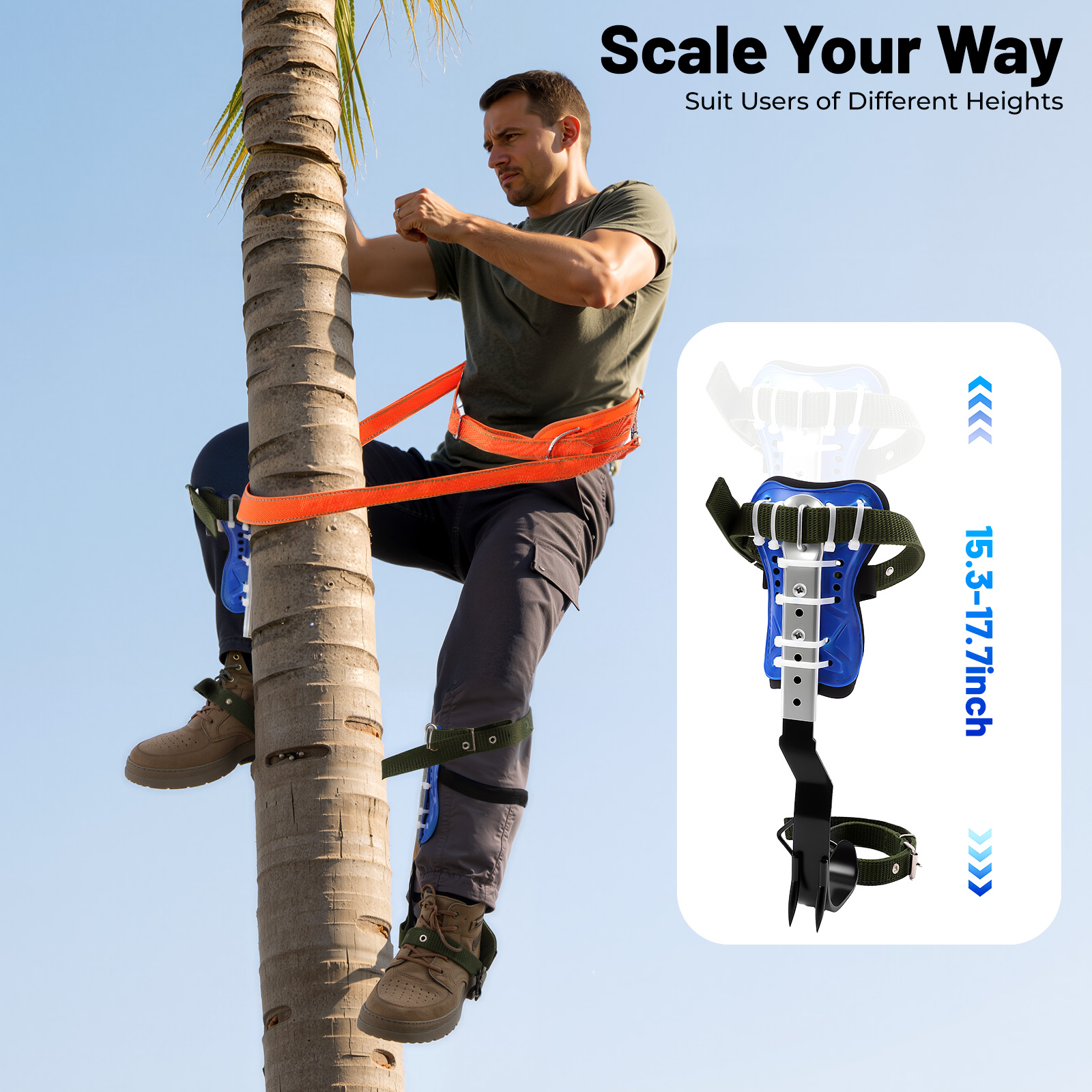 Harness Climbing Adjustable - Heavy-Duty Tree Climbing Gear Adjustable Climbing
