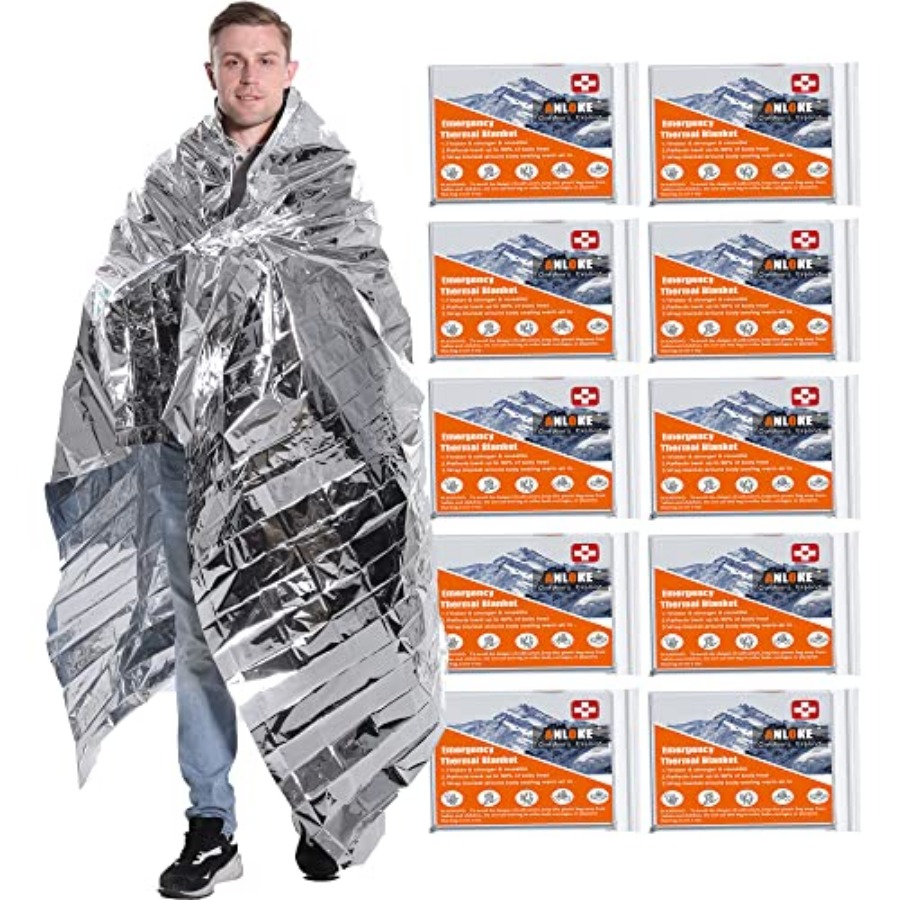 Space Blanket Heavy - Emergency Blankets Mylar Thermal Blanket, 10