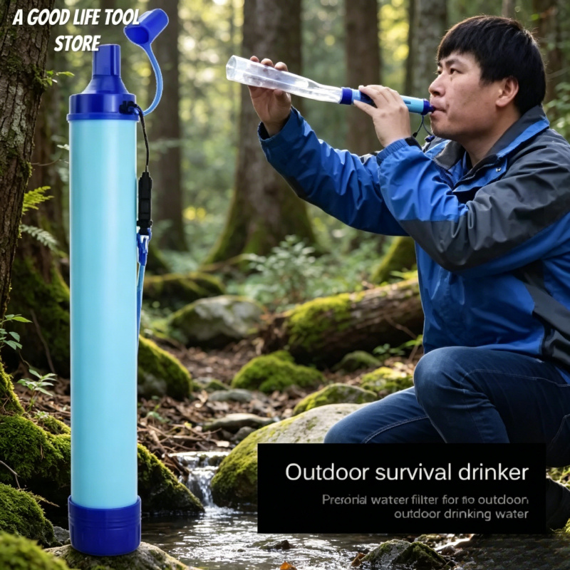 Water Filter Straw - Portable Outdoor Emergency Water Purifier Straw